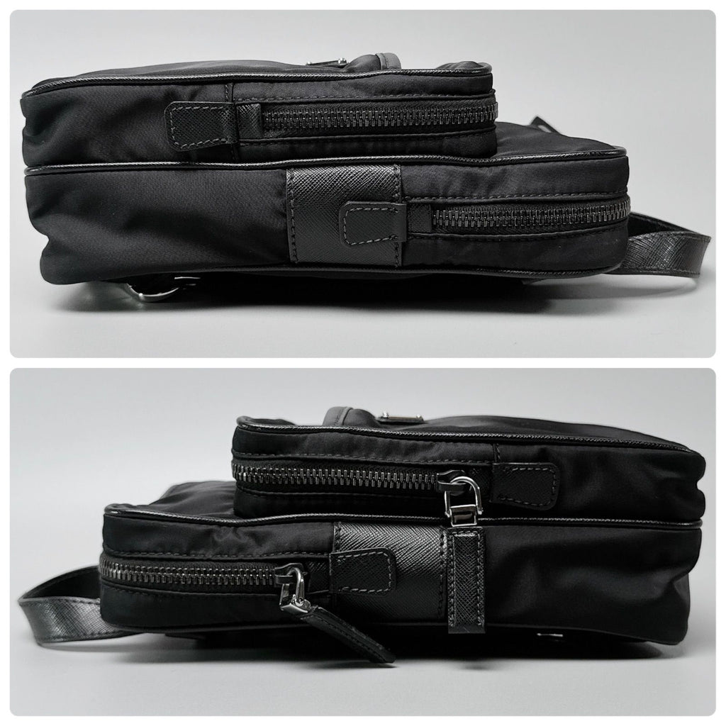 Prada Re-Nylon Shoulder Bag Triangle Logo Black — view 5