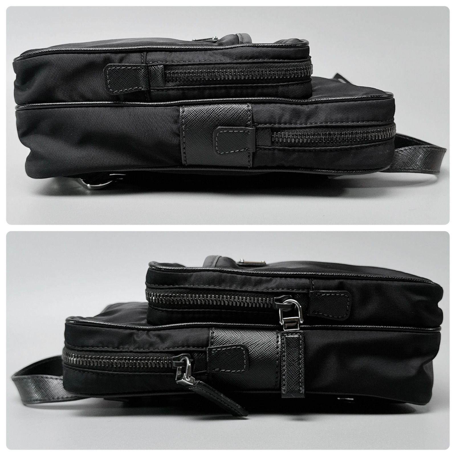 Prada Re-Nylon Shoulder Bag Triangle Logo Black — view 5