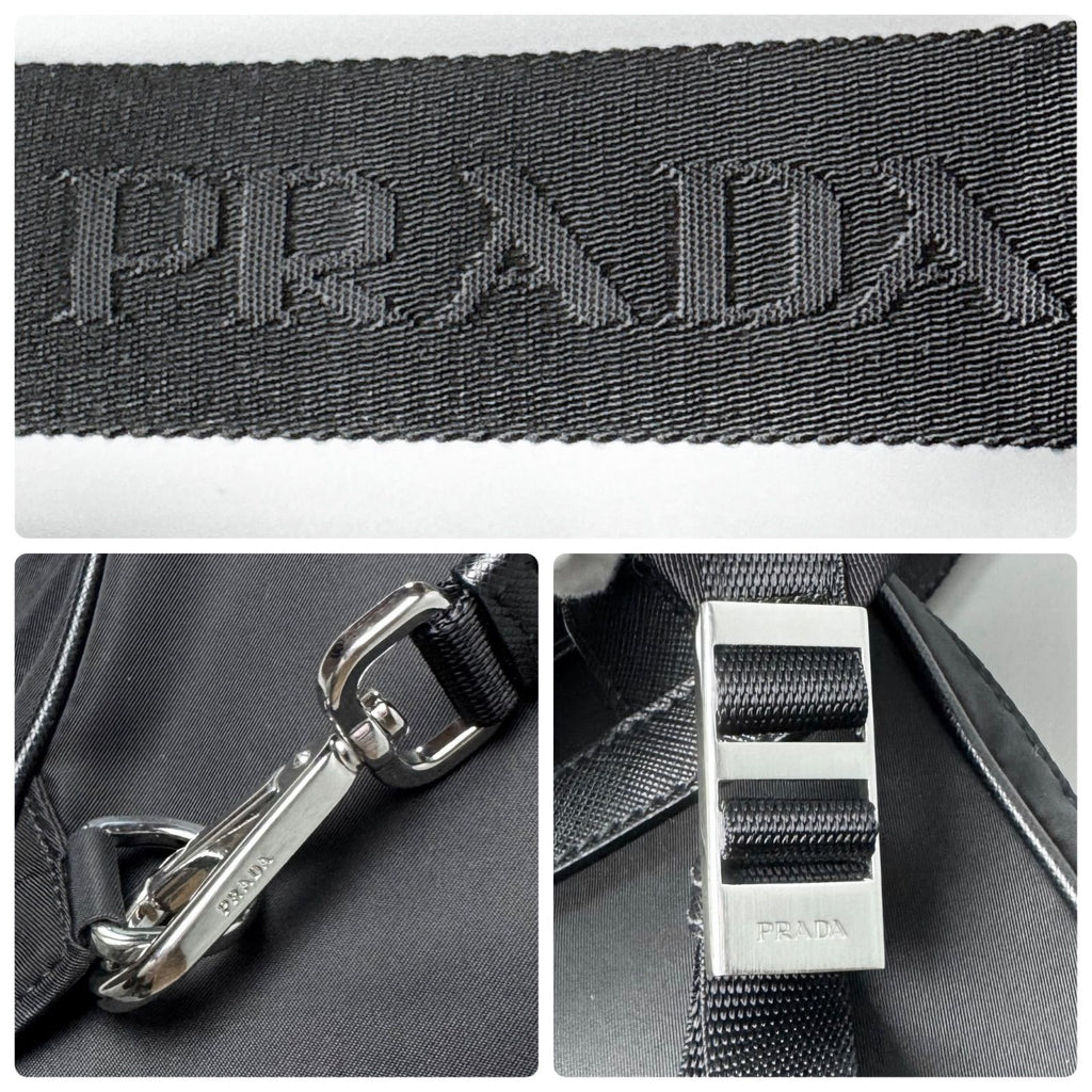 Prada Re-Nylon Shoulder Bag Triangle Logo Black — view 9