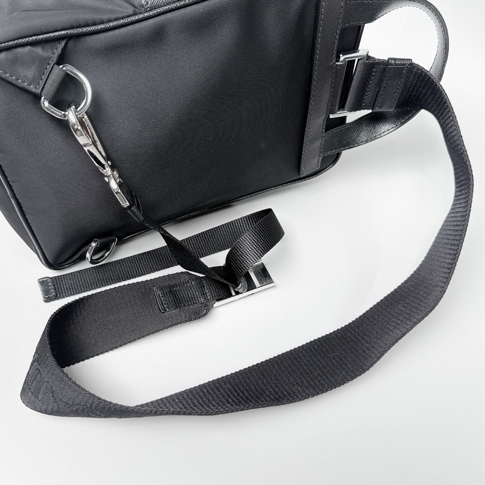Prada Re-Nylon Shoulder Bag Triangle Logo Black — view 8