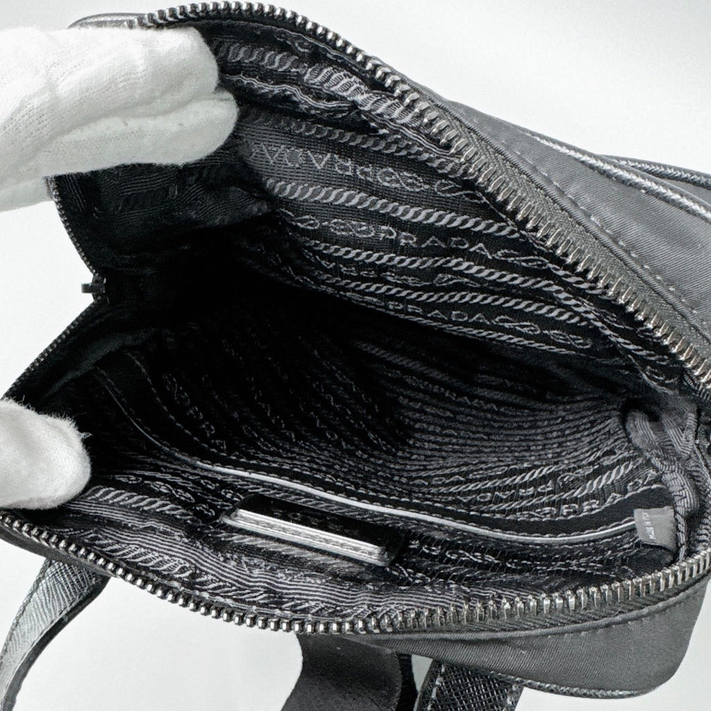 Prada Re-Nylon Shoulder Bag Triangle Logo Black — view 3