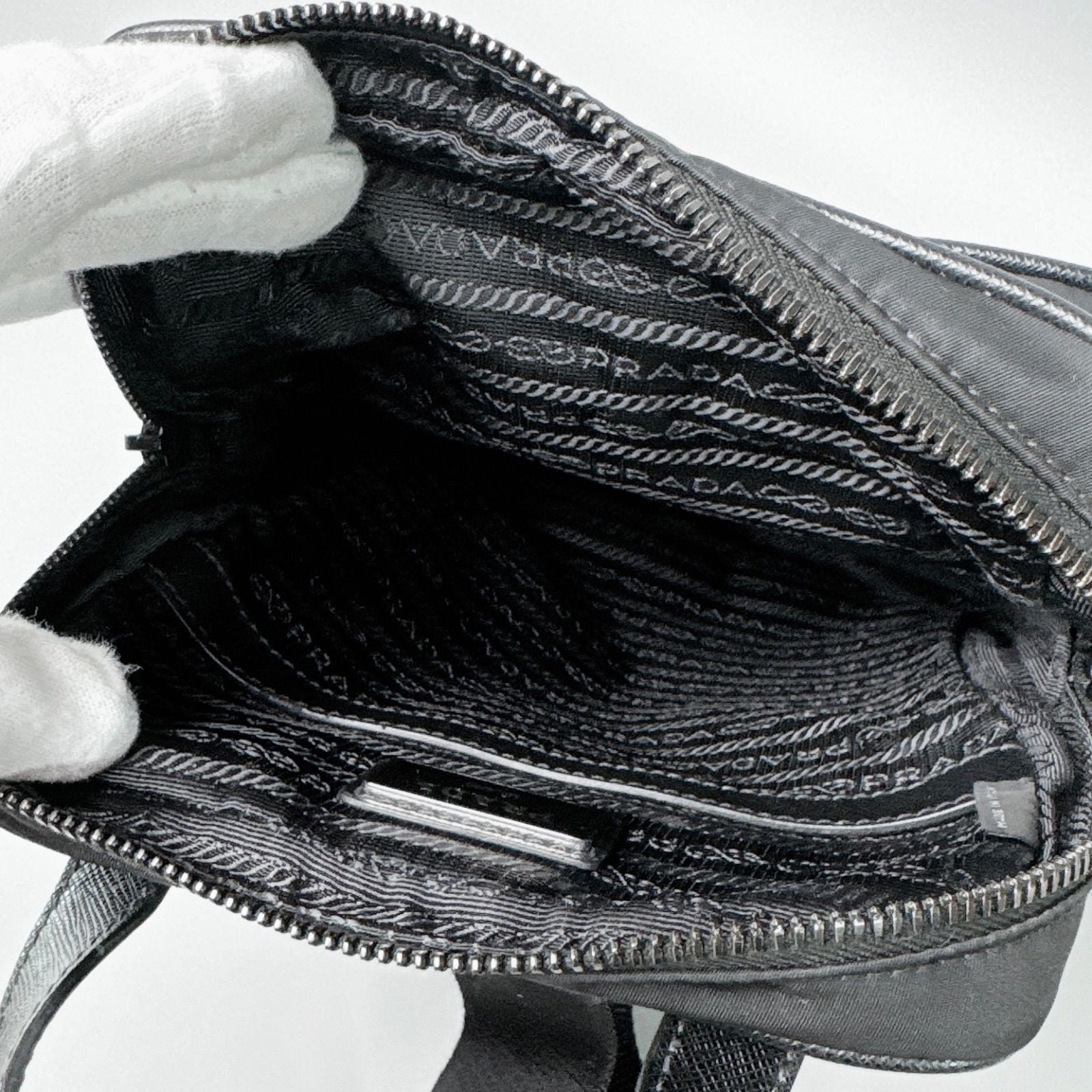 Prada Re-Nylon Shoulder Bag Triangle Logo Black — view 3