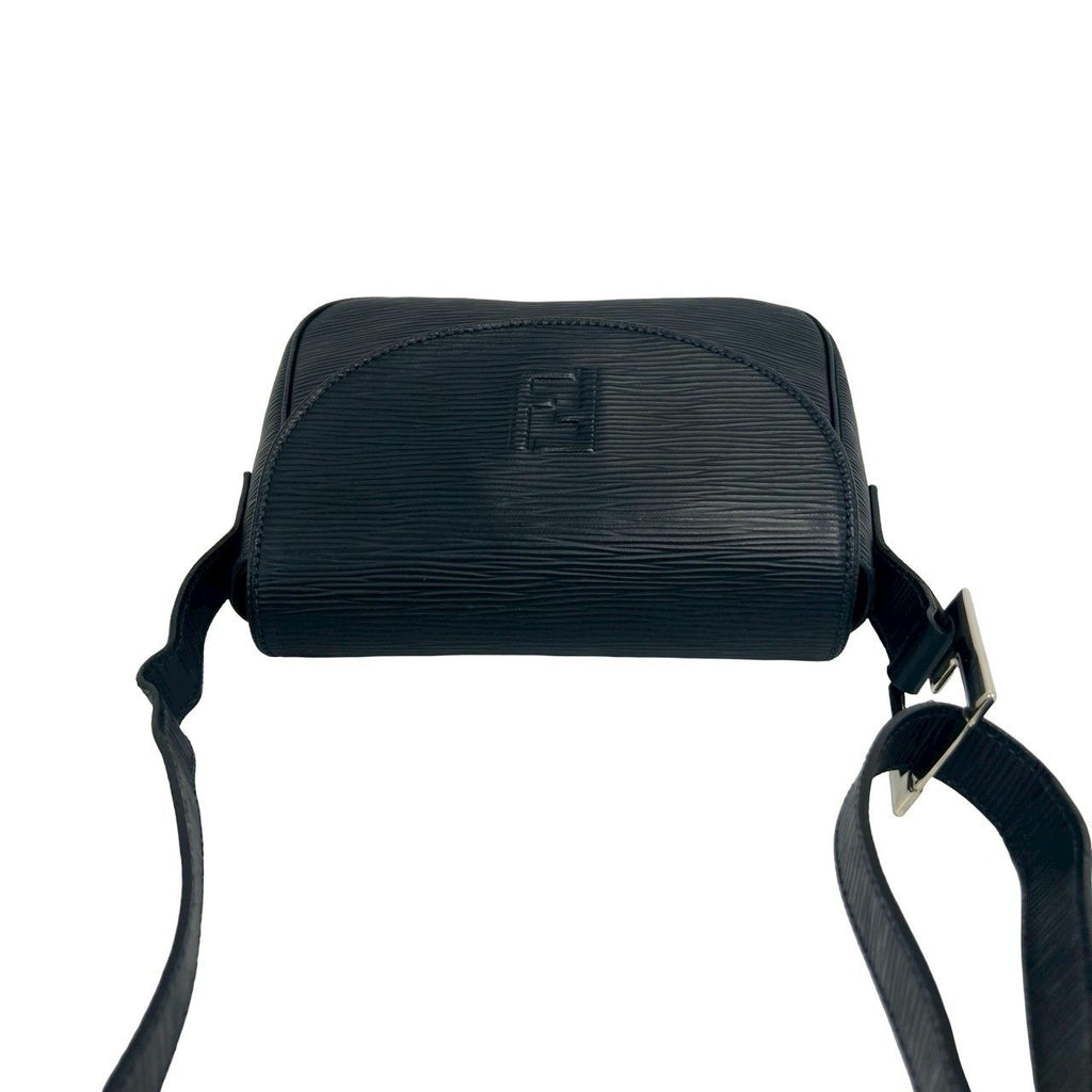 Fendi Vintage FF Logo Epi Leather Shoulder Bag Pochette Crossbody Navy — view 4