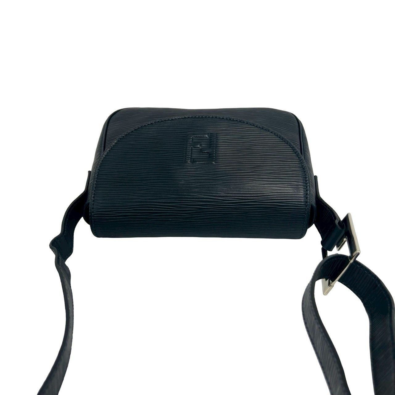 Fendi Vintage FF Logo Epi Leather Shoulder Bag Pochette Crossbody Navy — view 4