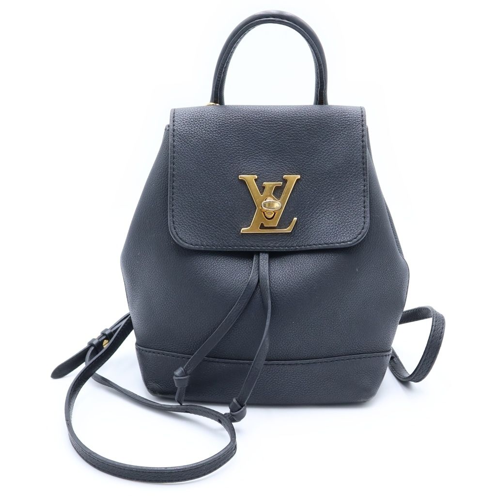 Louis Vuitton Lockme Backpack Mini Black Leather Gold