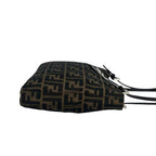 Fendi Vintage Zucca FF Pattern Canvas Leather Shoulder Bag Tote Brown Black — view 6
