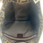 Fendi Vintage Zucca FF Pattern Canvas Leather Shoulder Bag Tote Brown Black — view 9