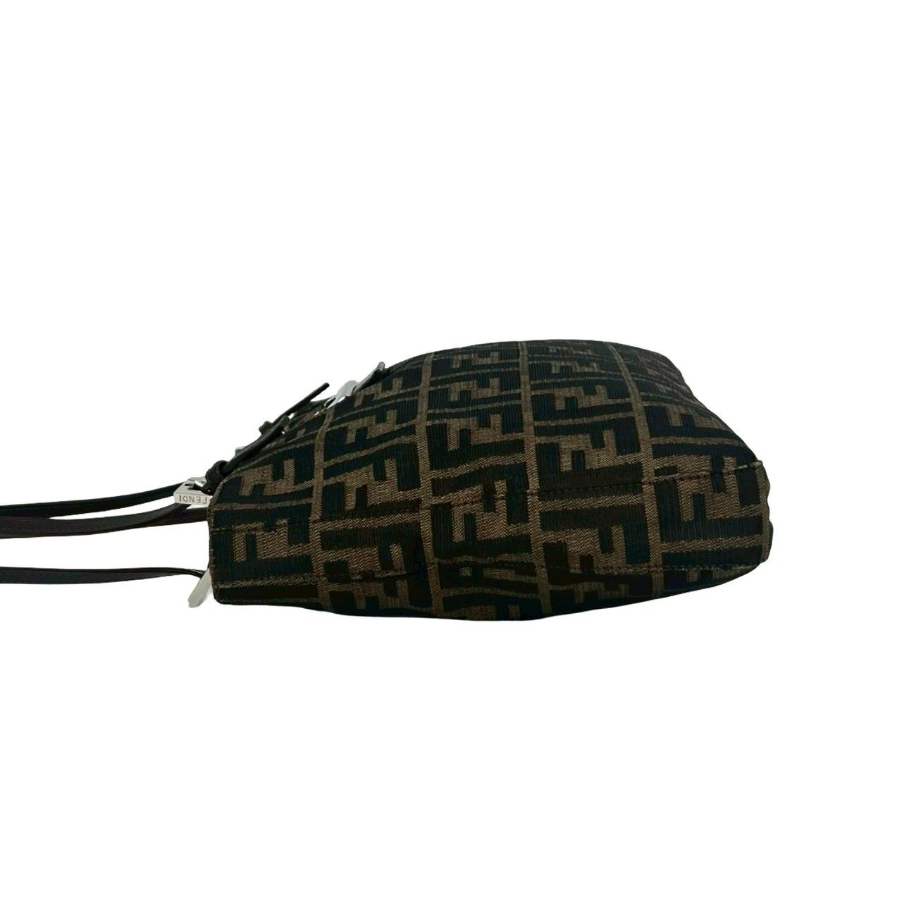 Fendi Vintage Zucca FF Pattern Canvas Leather Shoulder Bag Tote Brown Black — view 5