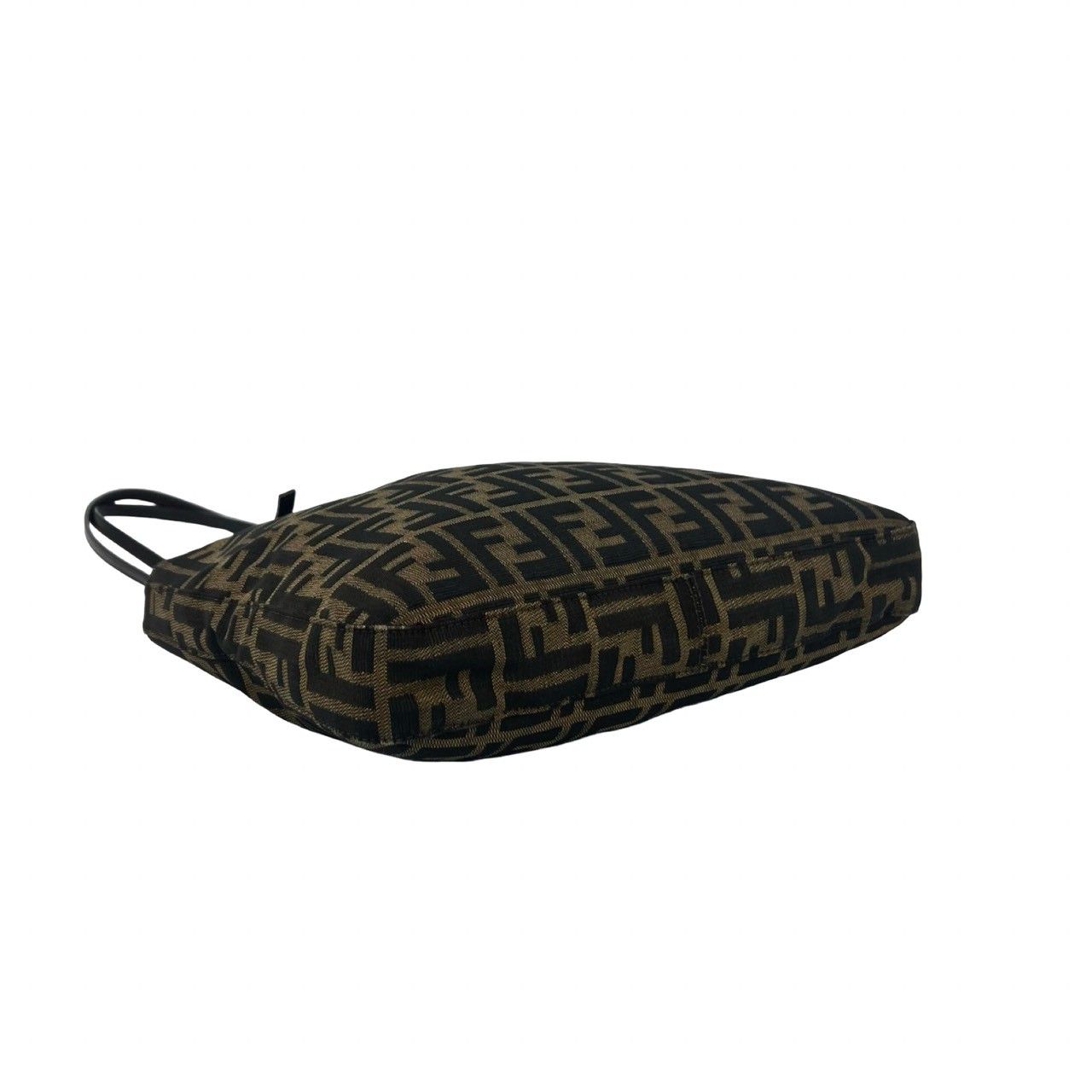 Fendi Vintage Zucca FF Pattern Canvas Leather Shoulder Bag Tote Brown Black — view 7