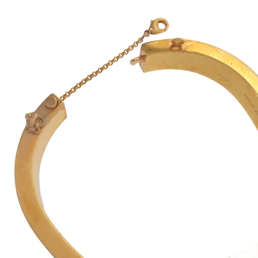 Celine by Phoebe Philo Minimal Thin Manchette Bangle Bracelet Gold — view 3