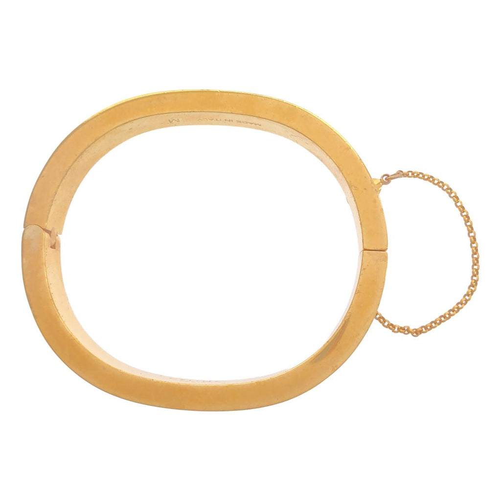 Celine by Phoebe Philo Minimal Thin Manchette Bangle Bracelet Gold — view 2