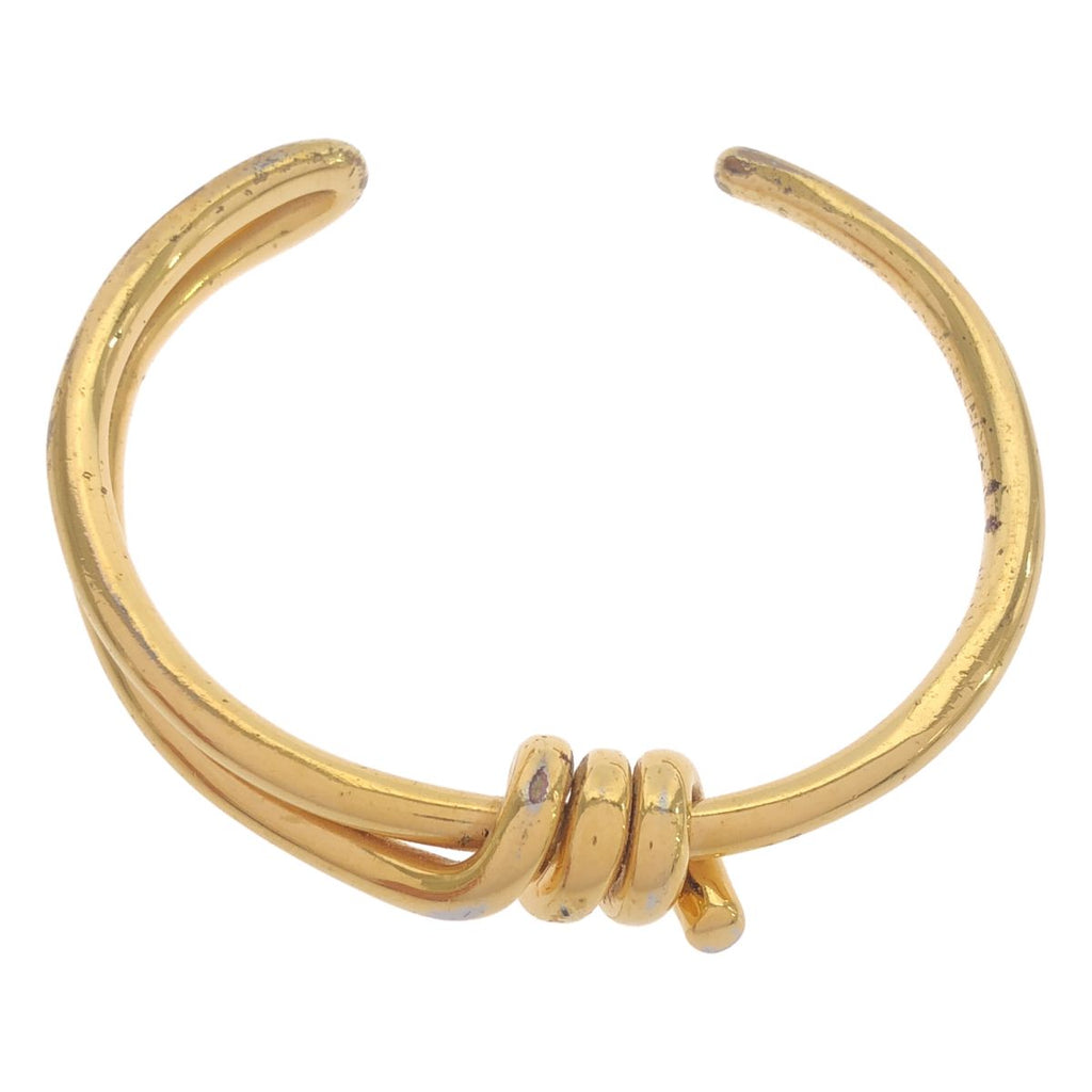 Celine by Phoebe Philo Barbel Extra Thin Knot Bangle Bracelet Gold — view 2