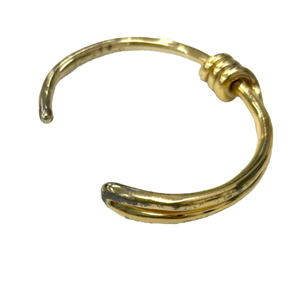 Celine by Phoebe Philo Barbel Extra Thin Knot Bangle Bracelet Gold — view 4