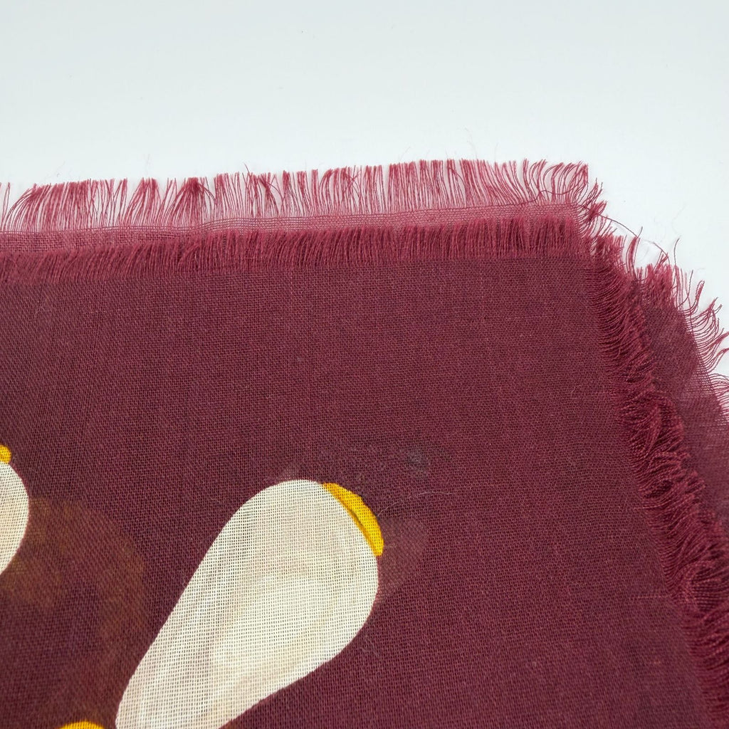 Chanel CC Logo Rope Chain Pattern Large Shawl Silk 52% Cashmere 48% Bordeaux — view 6