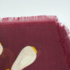 Chanel CC Logo Rope Chain Pattern Large Shawl Silk 52% Cashmere 48% Bordeaux — view 6