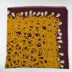 Chanel CC Logo Rope Chain Pattern Large Shawl Silk 52% Cashmere 48% Bordeaux — view 3