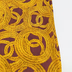 Chanel CC Logo Rope Chain Pattern Large Shawl Silk 52% Cashmere 48% Bordeaux — view 8
