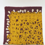 Chanel CC Logo Rope Chain Pattern Large Shawl Silk 52% Cashmere 48% Bordeaux — view 2