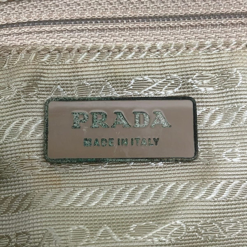Prada Shoulder Bag Beige Brown Leather — view 9