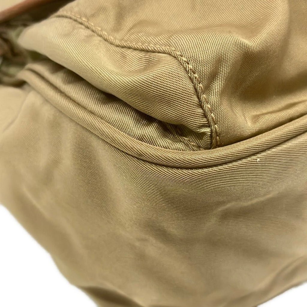 Prada Shoulder Bag Beige Brown Leather — view 6