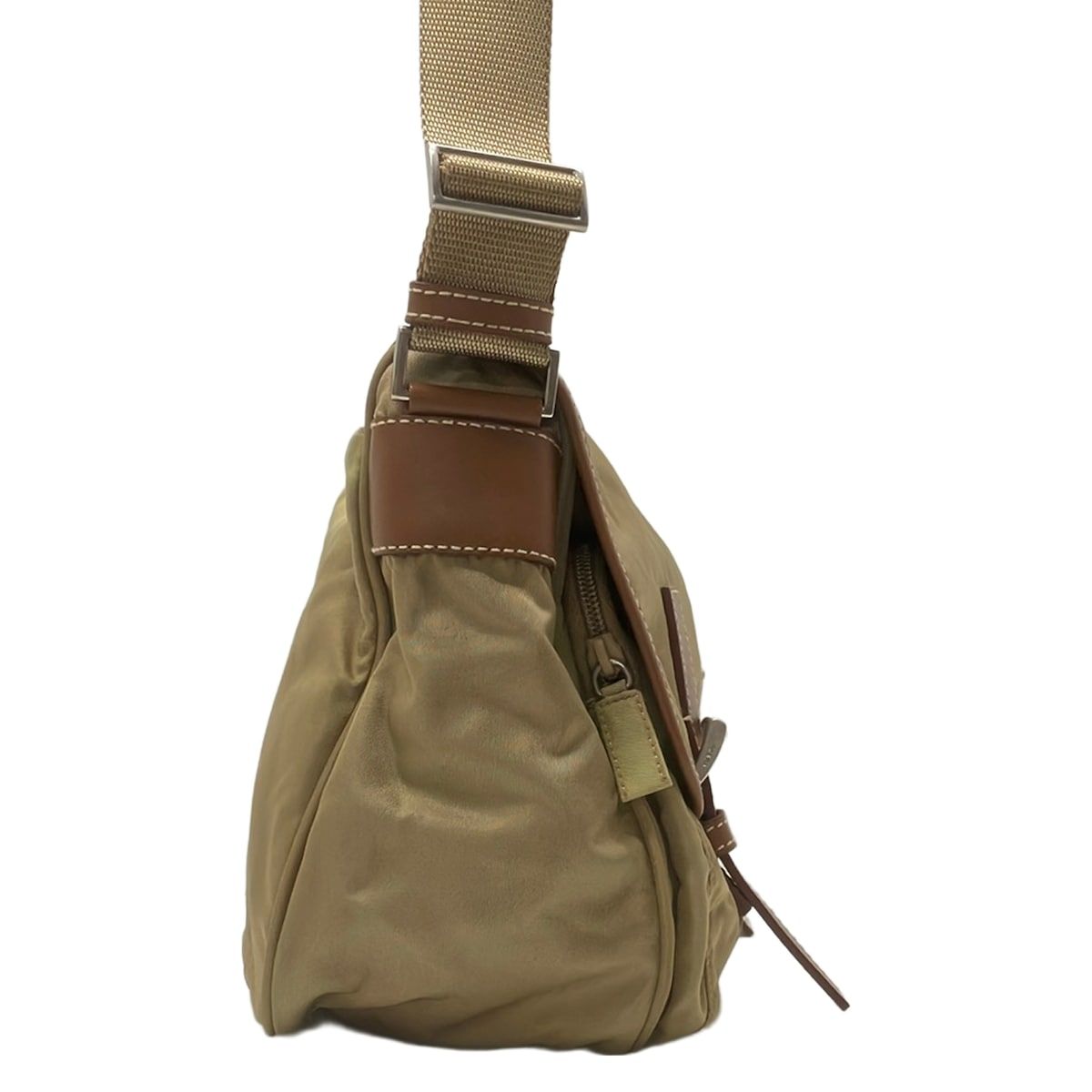 Prada Shoulder Bag Beige Brown Leather — view 2