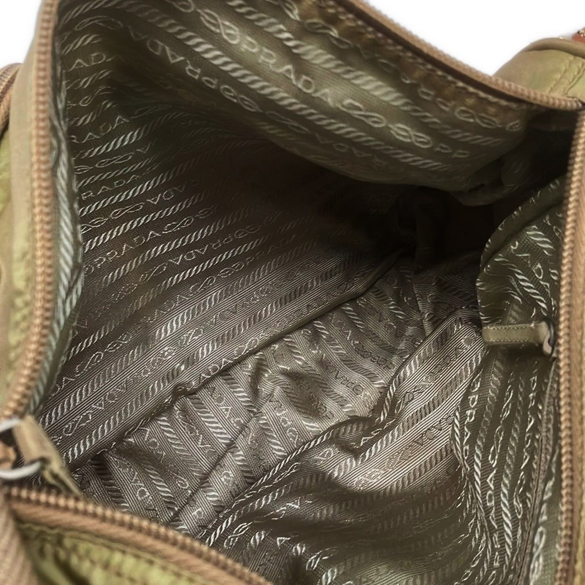 Prada Shoulder Bag Beige Brown Leather — view 7