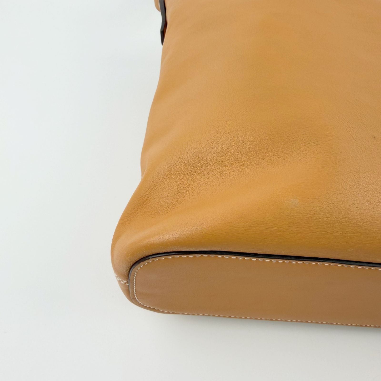 Loewe Leather Shoulder Bag Camel Silver Vintage — view 8