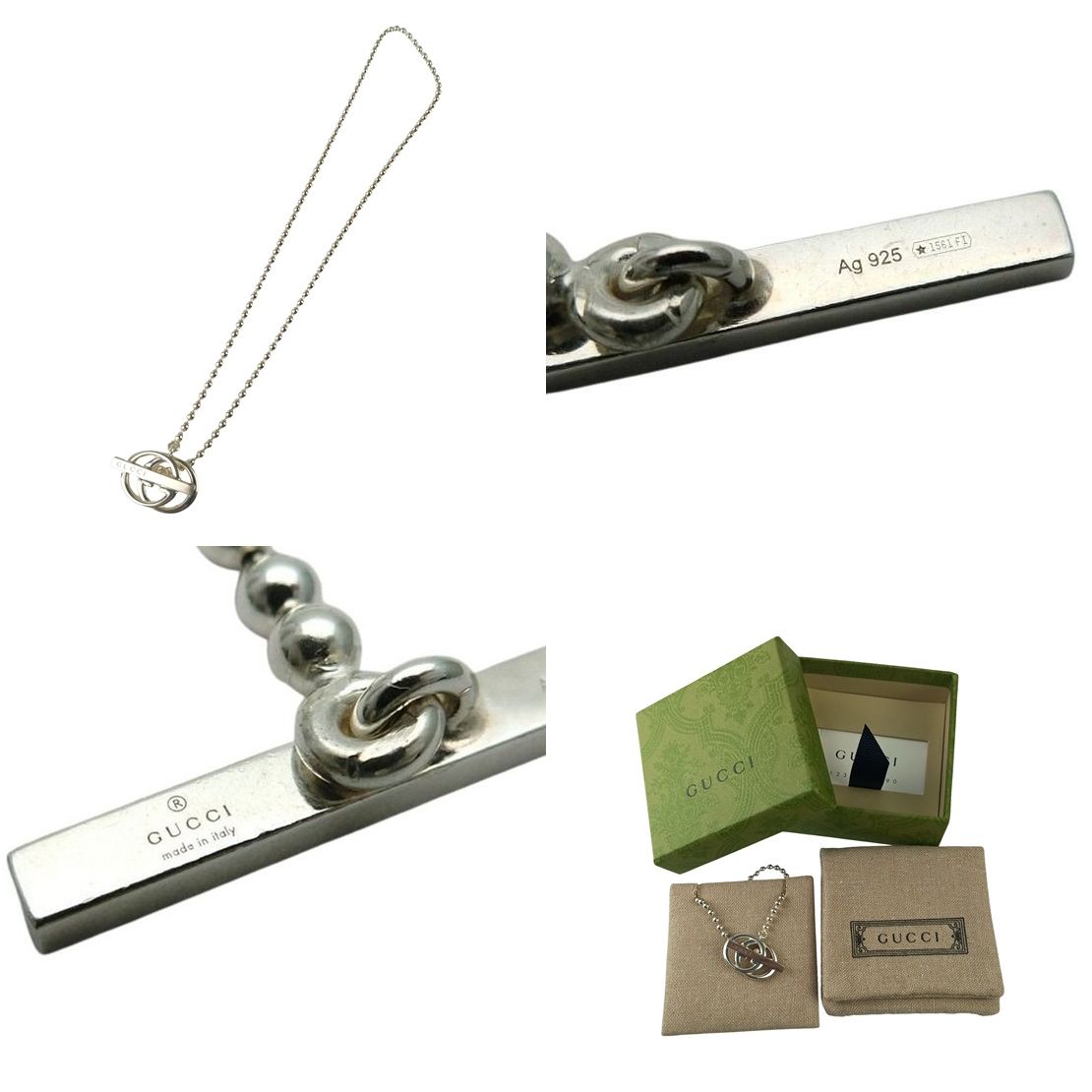 Gucci Necklace Interlocking Ball Chain Silver Choker — view 8
