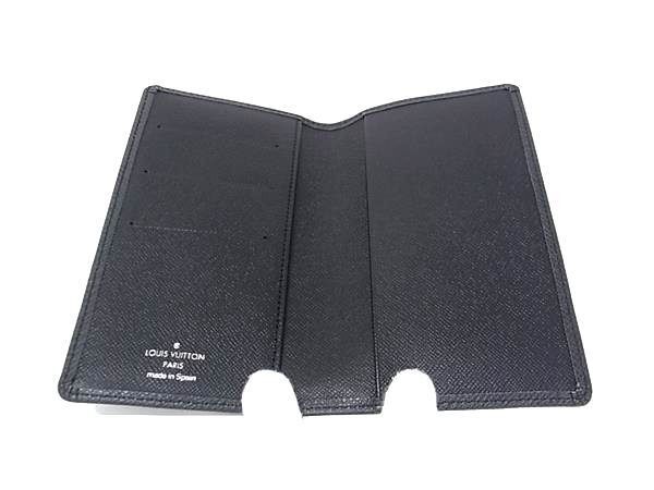 Louis Vuitton Notebook Cover Agenda Posh Black Taiga Leather — view 3
