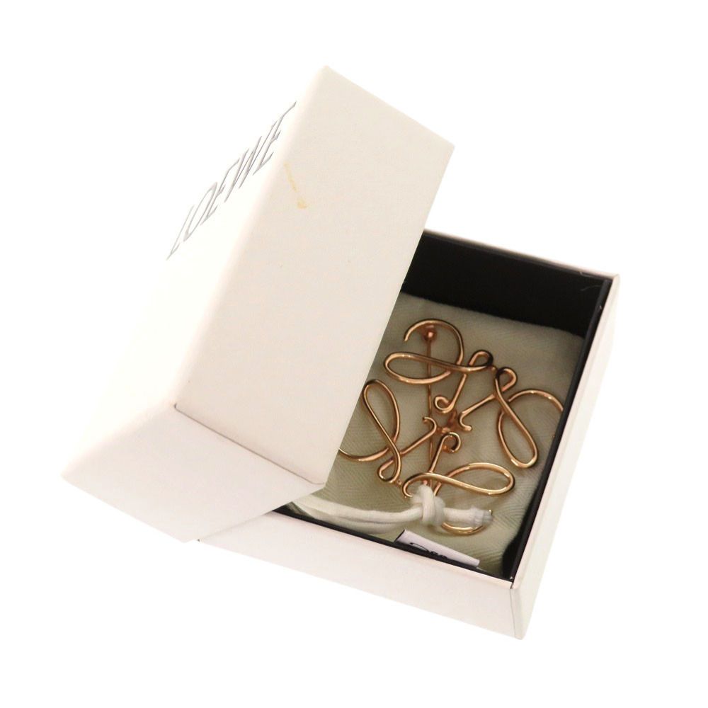 Loewe Anagram Pink Gold Metal Brooch — view 2