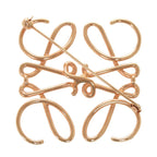 Loewe Anagram Pink Gold Metal Brooch — view 3