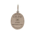 Celine Charm Maison Medal Rhodium Finish Brass Triomphe Metal Silver Pendant