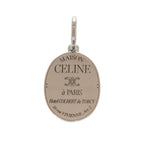Celine Charm Maison Medal Rhodium Finish Brass Triomphe Metal Silver Pendant
