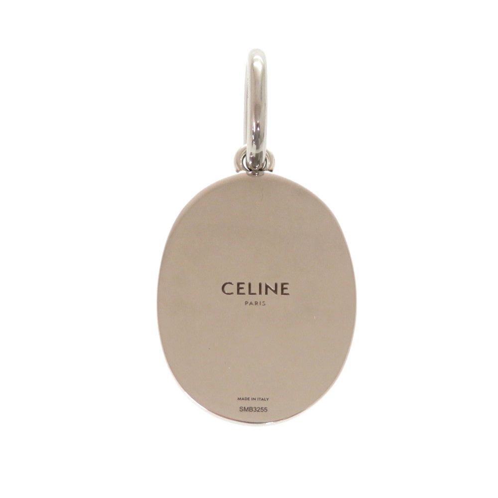 Celine Charm Maison Medal Rhodium Finish Brass Triomphe Metal Silver Pendant — view 3