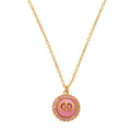 Dior Petit CD Logo Stone Metal Pink Gold Necklace
