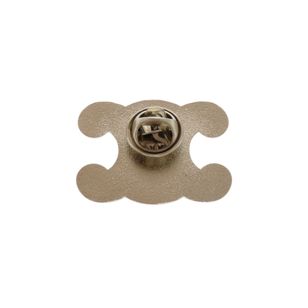 Celine Triomphe Black Silver Pin Brooch — view 3