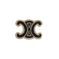 Celine Triomphe Black Silver Pin Brooch