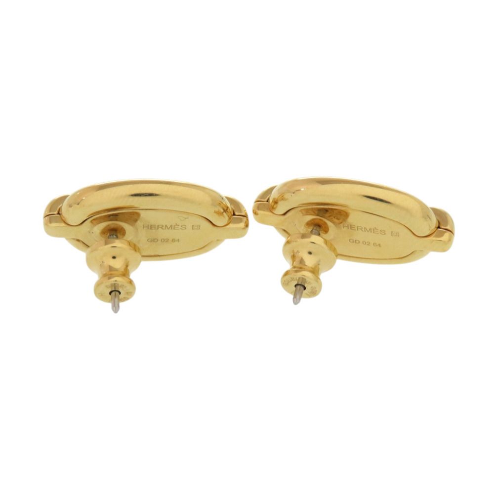 Hermes Mini Maillon White Gold Earrings — view 2