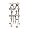 Dior Star Motif CD Logo Stone Gunmetal Earrings