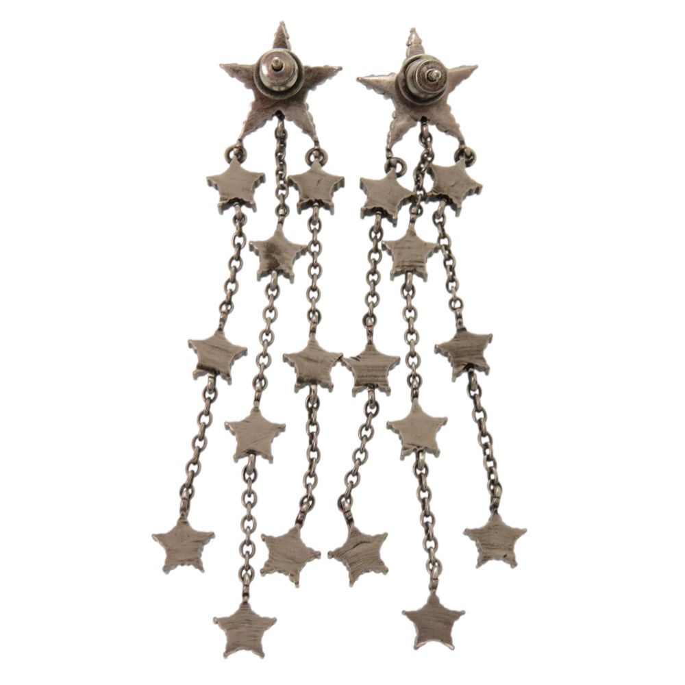 Dior Star Motif CD Logo Stone Gunmetal Earrings — view 2