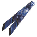 Hermes Twill Ex Libris Marine Black White Silk Scarf