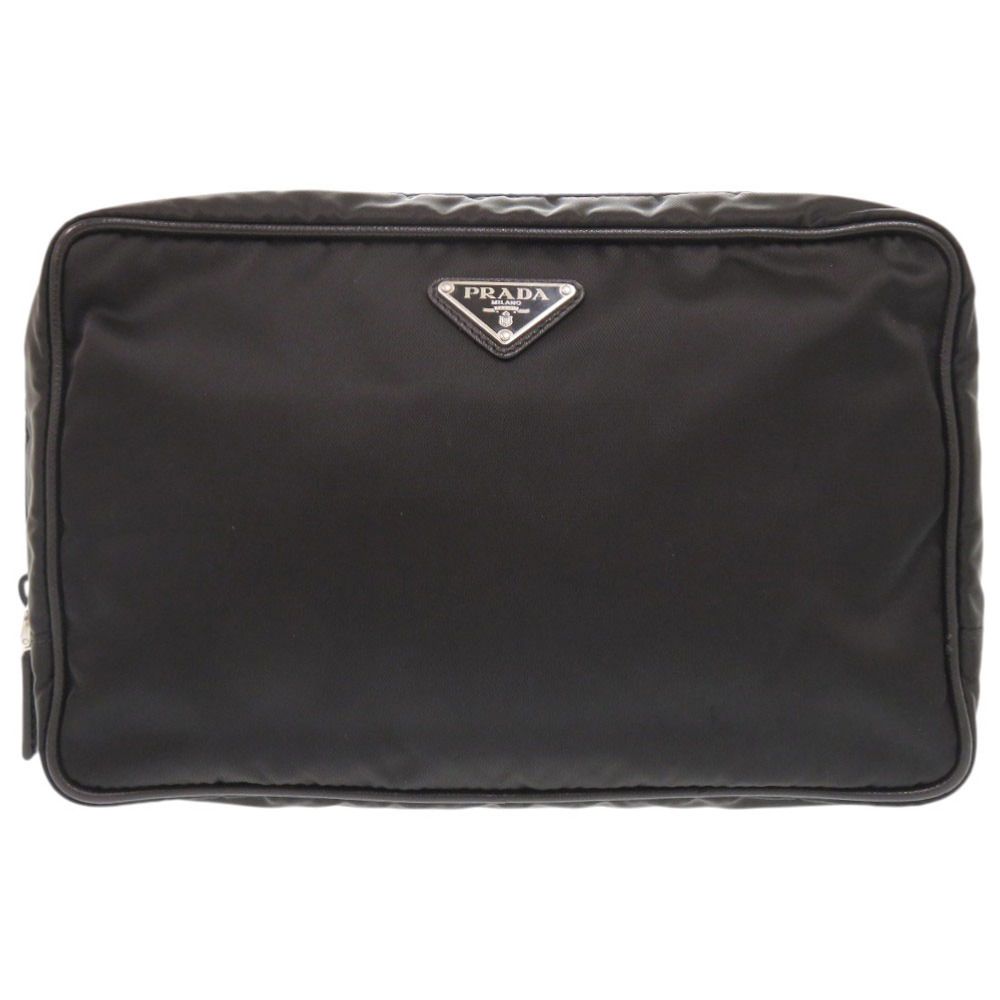 Prada Triangle Logo Nylon Black Second Pouch