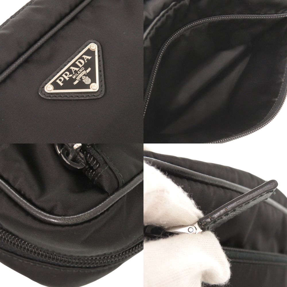 Prada Triangle Logo Nylon Black Second Pouch — view 9
