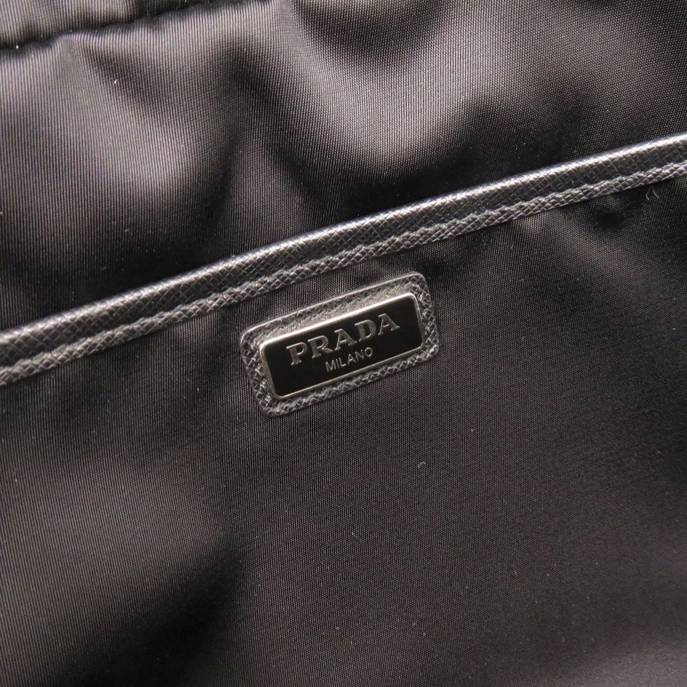 Prada Triangle Logo Nylon Black Second Pouch — view 8