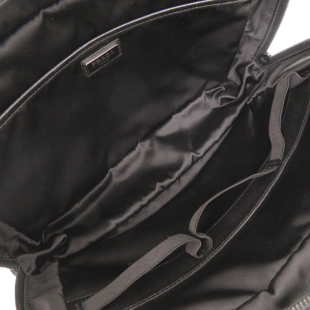 Prada Triangle Logo Nylon Black Second Pouch — view 5