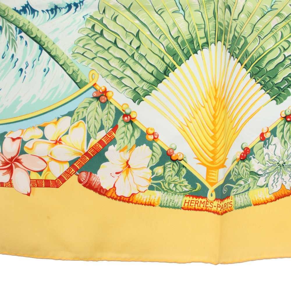 Hermes Aloha Carre 90 Scarf Silk All Over Pattern Orange TK — view 7