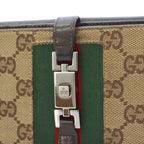 Gucci Jackie Wallet Bifold Canvas Leather Black Beige TK — view 6