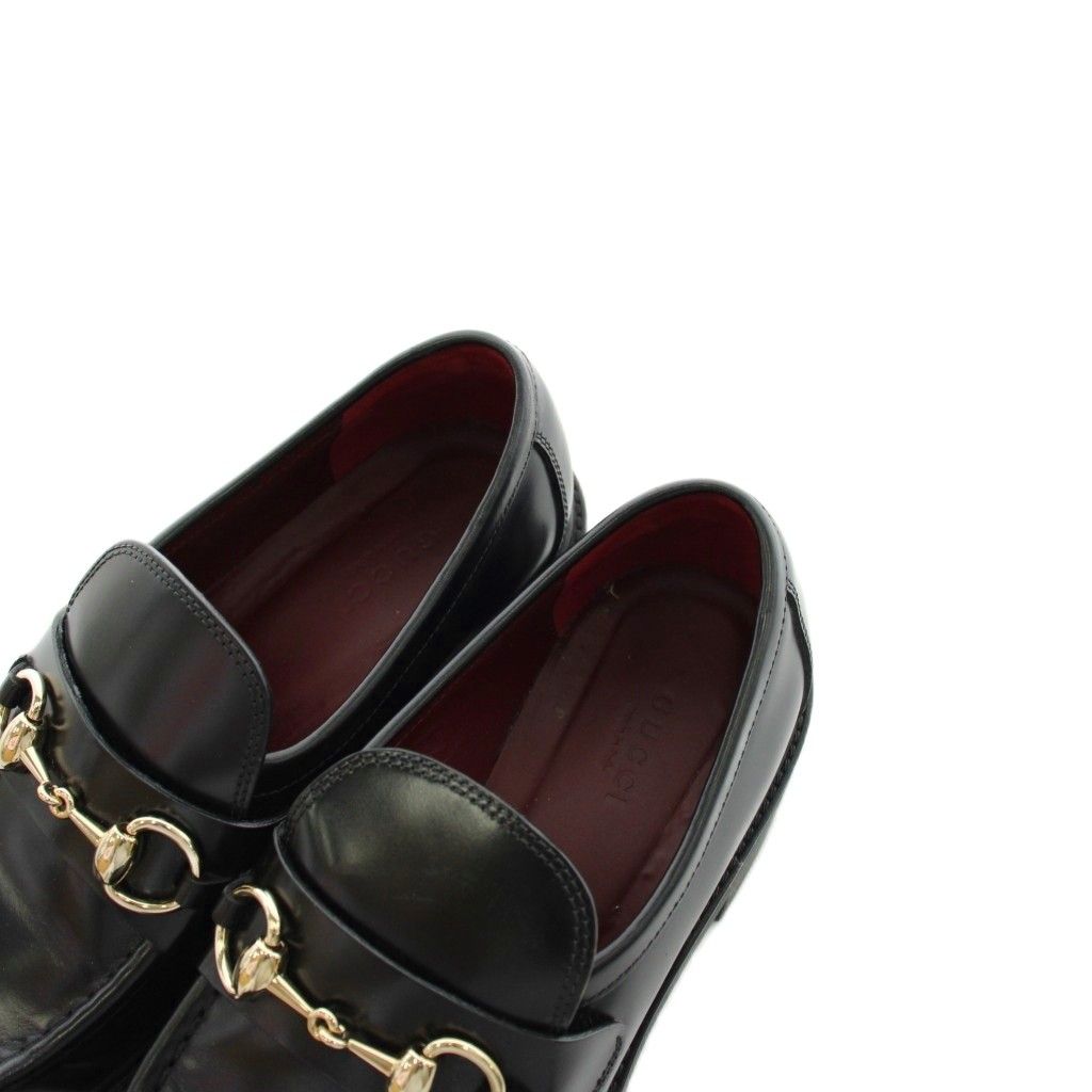 Gucci Horsebit Loafers Thick Sole Leather 36.5 Black — view 7