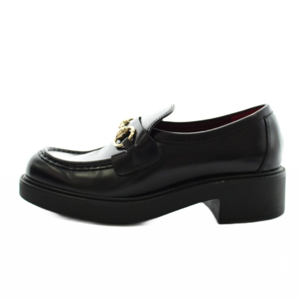 Gucci Horsebit Loafers Thick Sole Leather 36.5 Black — view 2