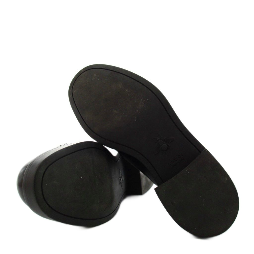 Gucci Horsebit Loafers Thick Sole Leather 36.5 Black — view 5
